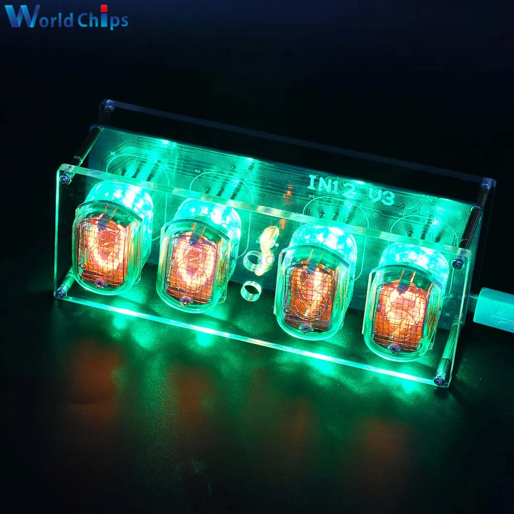 Nixie Tube Micro USB 5V 1A Digital LED Clock Circuit Board PCBA IN12 IN-12 Diy kit Electronics Retro Gift No Tubes