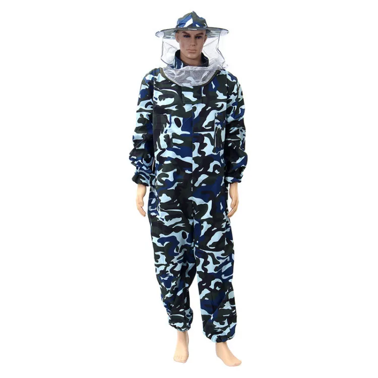 

Beekeeping tool bee with cloak hooded jumpsuit navy blue camouflage clothing bee protective clothing