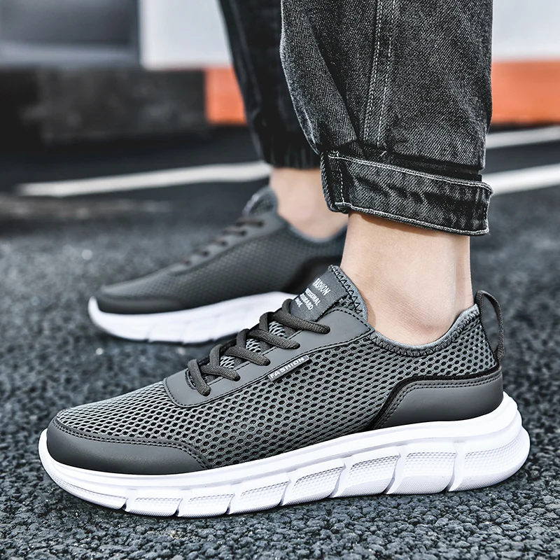 

New Summer Men's Casual Shoes Mesh Breathable Comfort Male Sneakers Non-slip Running Jogging Walking Footwear for Men Size39-48