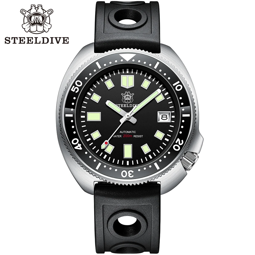 Steeldive Merk SD1970 Tonijn Duikhorloge 200M Waterdicht Sapphire Crystal NH35 Automatische Mechanische Rvs Heren Horloge