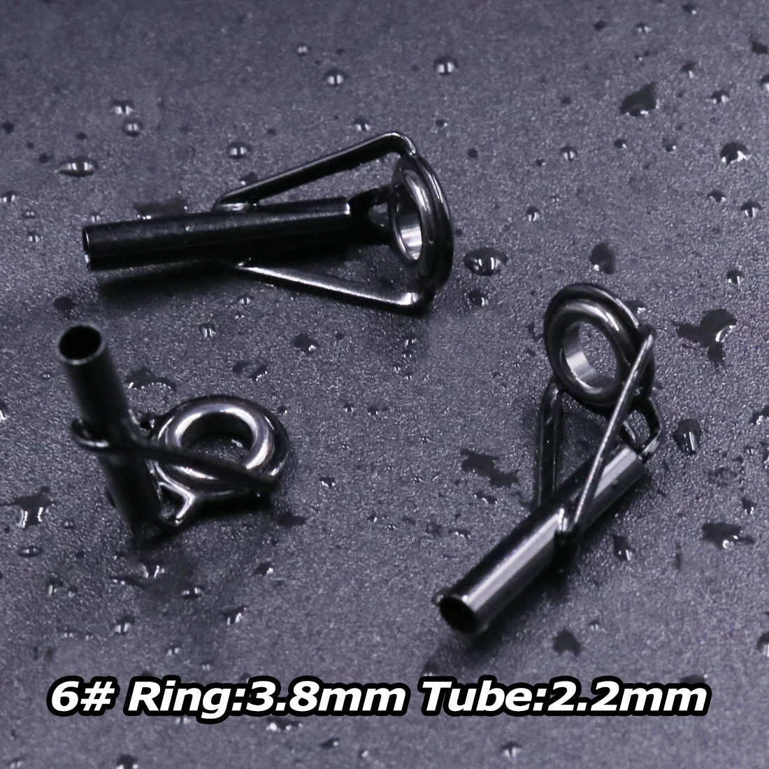 5 Stück Angelrute spitzen führungen Reparatur satz Edelstahl rahmen Keramik ringe schwarze Rute Bau führung Augen bau Reparatur 6 # ~ 16 #