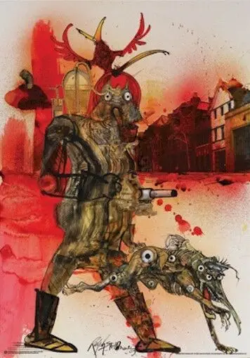 RALPH STEADMAN HELL HOUND FINE Fahrenheit Hellhound cartel de seda pegatina de pared decoración regalo