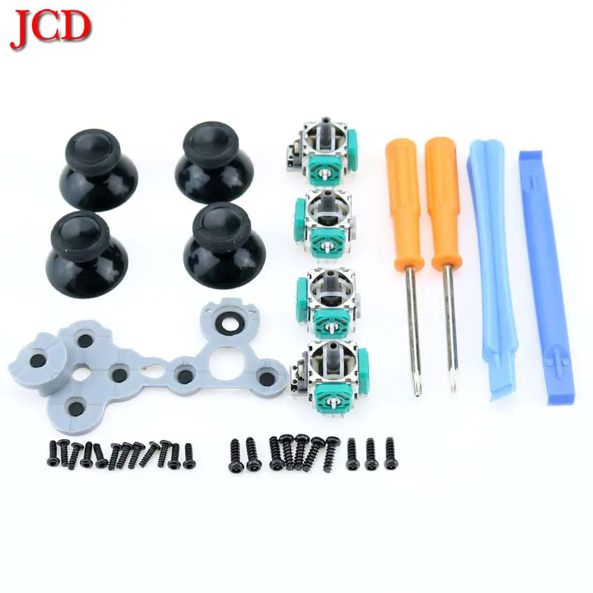 JCD For Xbox One Controller 3D Analog Sensor Module &ThumbStick+Conductive Rubber Button D Pads+T8 T6 Screw+Torx Screwdriver