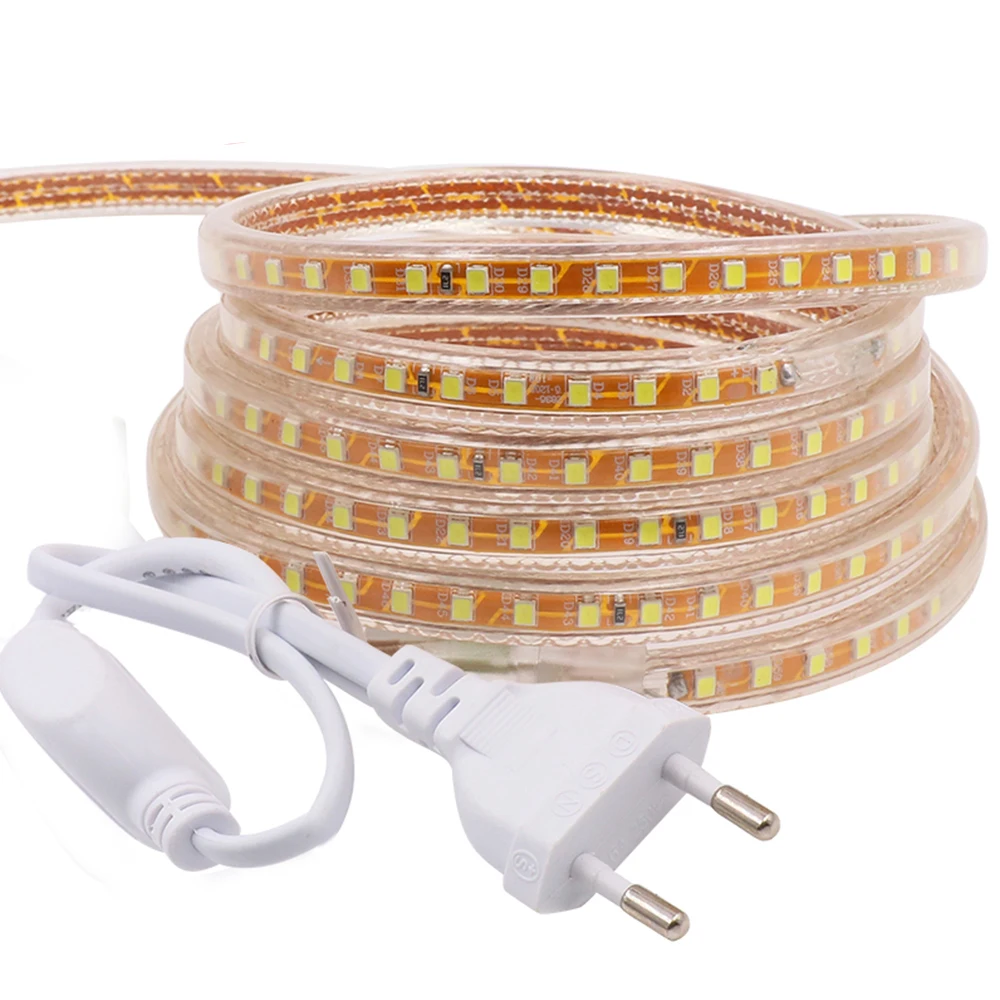 2835 LED Strip Light 220V 230V 240V AC 276LED 120LED Waterproof LED Ribbon Flex LED Lights Home Decoration White /Warm White