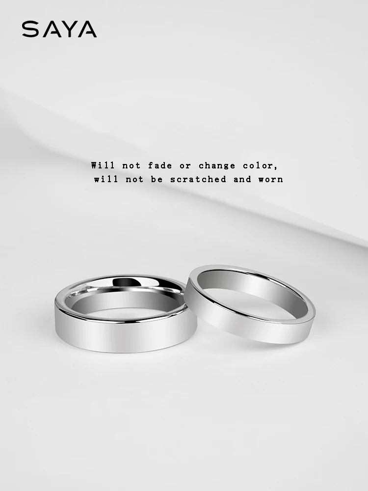 Tungsten Rings for Men Women Wedding  Jewelry Gift  Simplicity Silver Ring, Customized