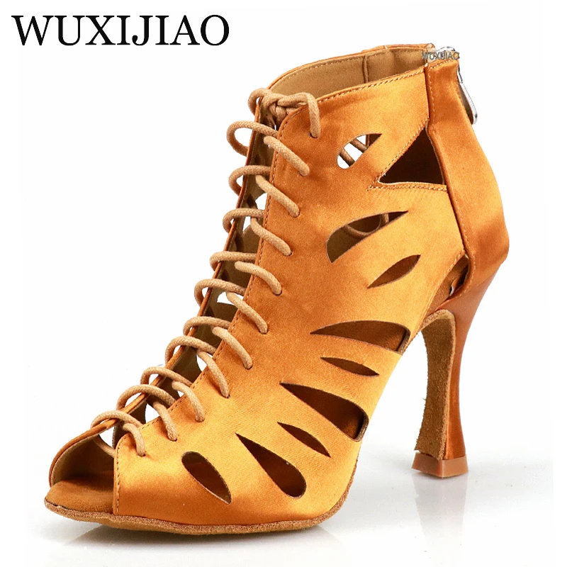 WUXIJIAO Women's Latin Dance Shoes New Dance Shoes Unique Design Salsa Shoes Diamond Sandals