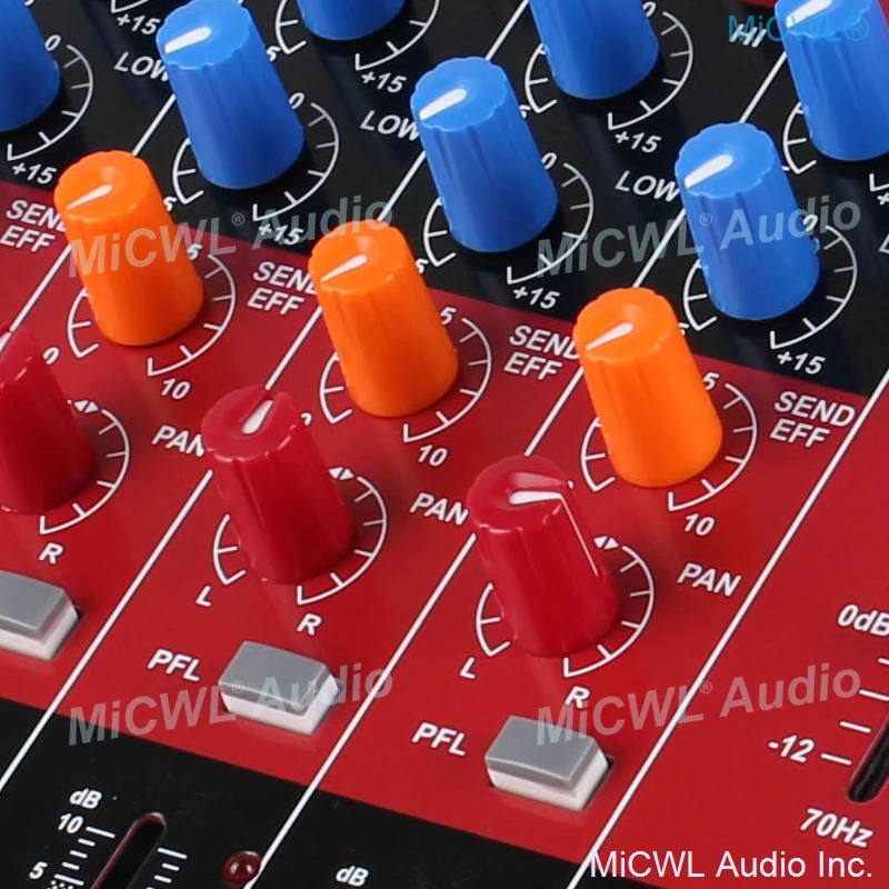 Red 6 Channel Bluetooth Audio Mixer Sound Mixing Console Karaoke Music  LED DJ Live Mixer USB MP3 EQ 48V Phantom Power XLR 3Pin