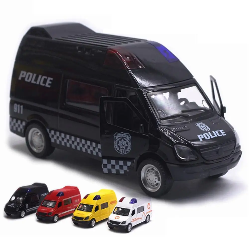 Alloy Pull Back Toy Car Model Emergency Ambulance Rescue Car Model Educational Diecasts & Toy Vehicles Toys for Children