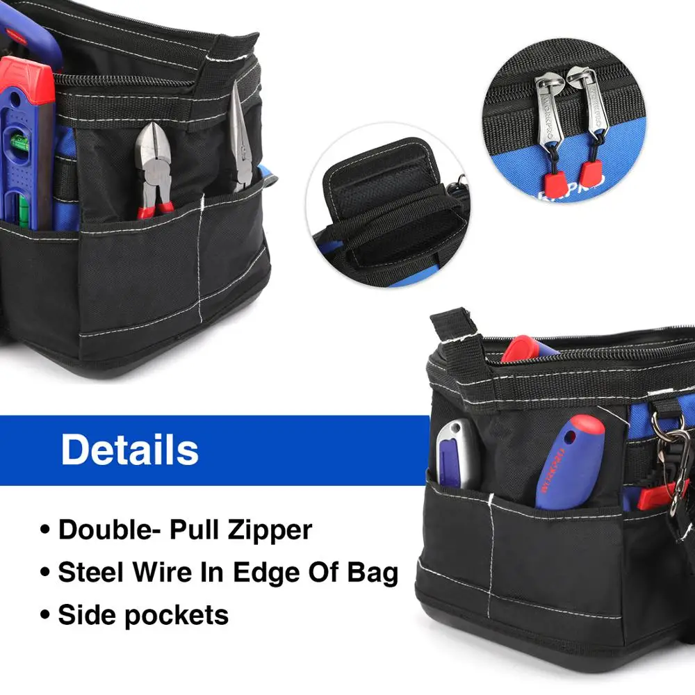WORKPRO Tool Bags Waterproof Travel Bags Men Crossbody Bag Tool Storage Bags with Waterproof Base Free Shipping