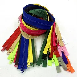 1pcs double zippers, 5# 80cm, 90cm, 100cm plastic resin double zippers, colored clothes sliders, clothes bags, sewing materials,