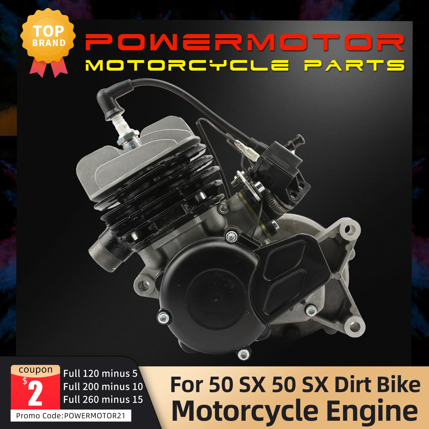 Motor refrigerado por aire para motocicleta 50 SX 50 JR SX PRO SENIOR Mini ATV Dirt Pit Cross Bike, todoterreno