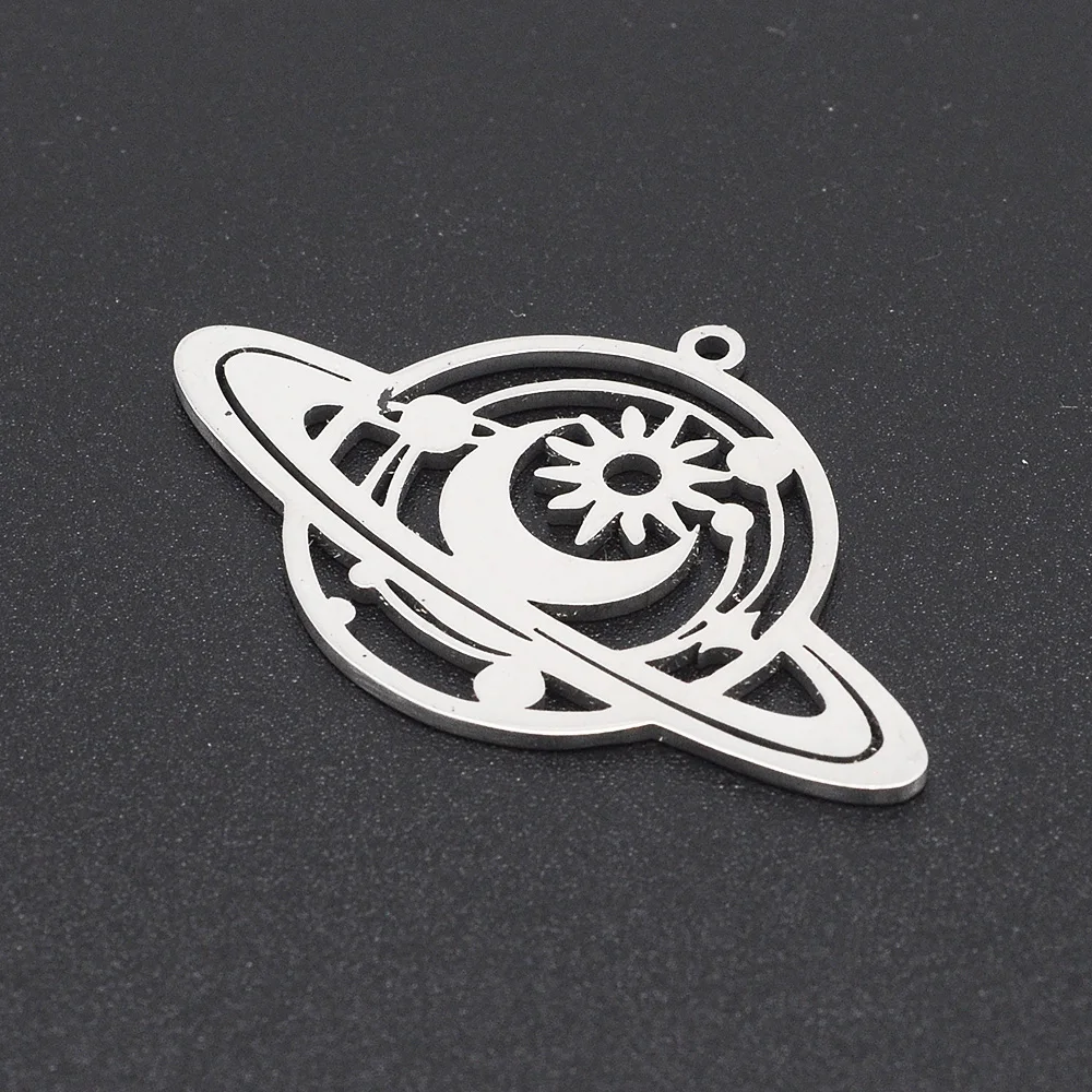 5 قطعة/الوحدة 316 الفولاذ المقاوم للصدأ الشمس نجمة القمر الأرض كوكب سحر قلادة النتائج بالجملة OEM الطلب مقبول