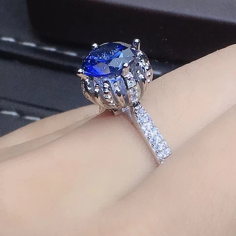 KJJEAXCMY Fine Jewelry Natural Star Sapphire 925 Sterling Silver New Adjustable Gemstone Women Ring party a birthday present