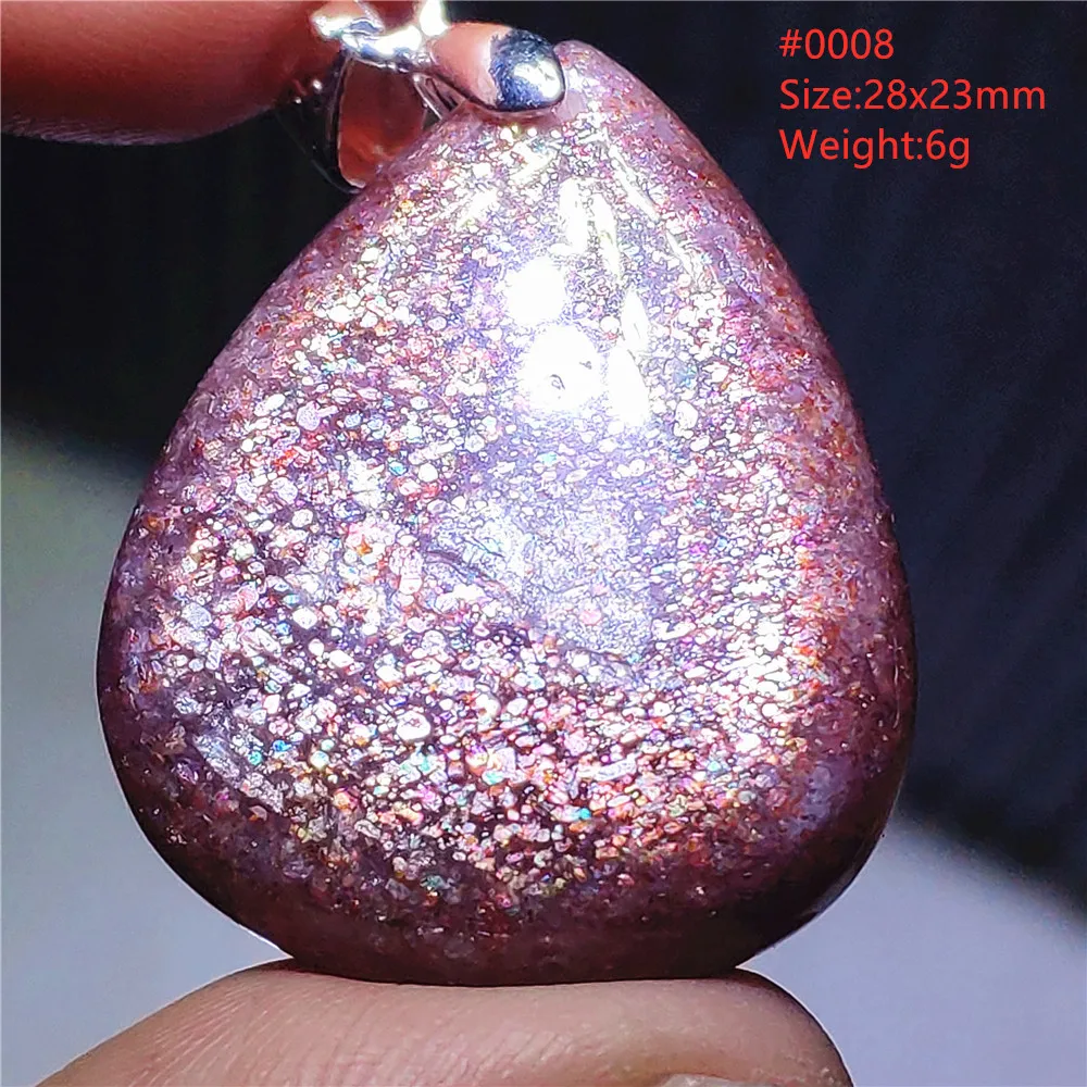 Natural Red Blue Iolite Dichroite Flash Bead Pendant Necklace Light Women Heart Blood Red Iolite Star Light Bead AAAAAA