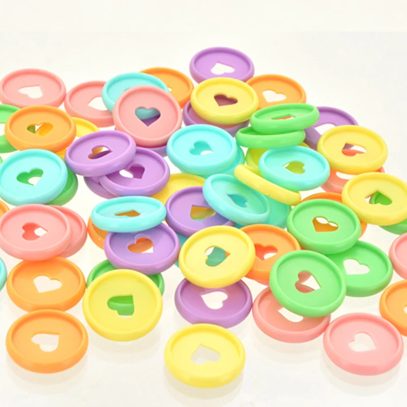30Pcs 28Mm Plastic Binding Discs Bindmiddel Ringen Kleurrijke Hartvormige Discs Losbladige Gesp Paddestoel Gat notepad Ringen Binding