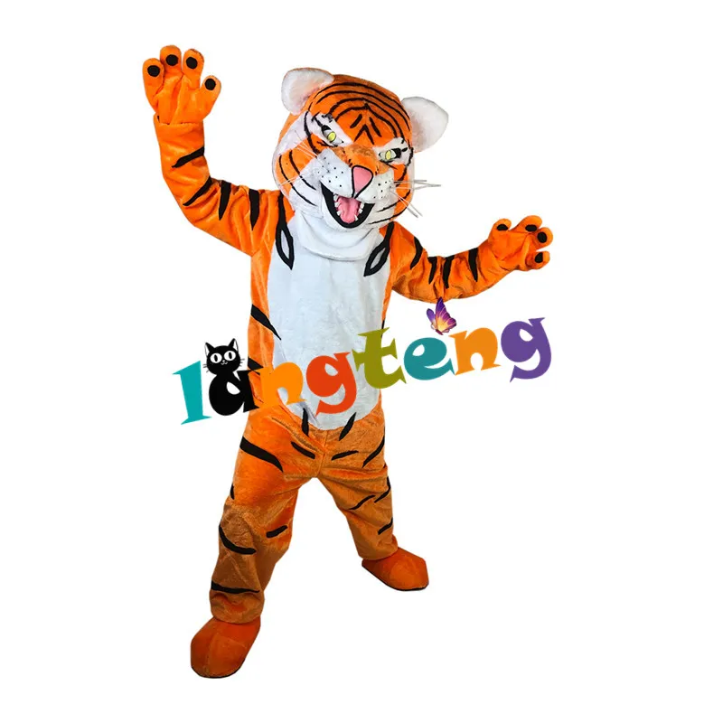 

1027 Orange Tiger Wildcat Adult Cosplay Animal Cartoon Mascot Costumes For Holiday