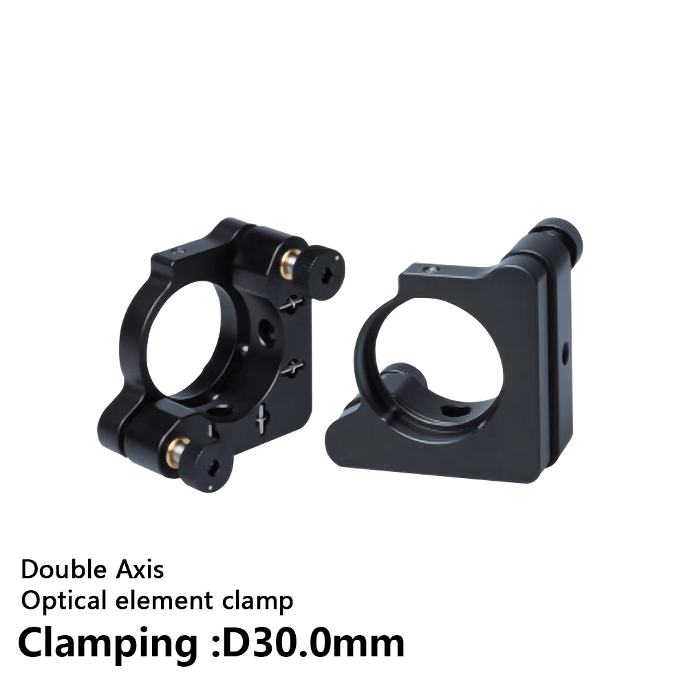 

Double Axis Optical element clamp Clamping D30.0mm Precision lens support Optical adjustment frame Adjustable pitch angle