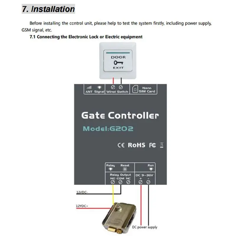 G202 GSM 2G 4G Gate Opener for Automatic swing gate opener Free Call Remote Relay Switch for Light/Lamp/LED Timer Switch