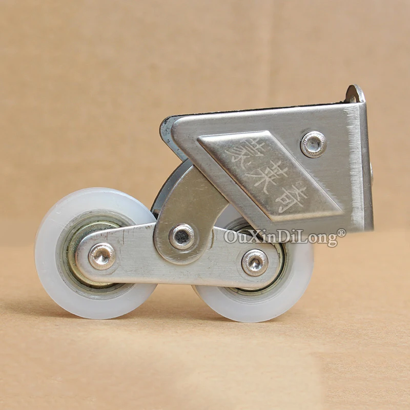 En Stock, 2 uds., acero inoxidable, tipo 2008, ruedas de aleación de aluminio para puertas y ventanas, poleas, ruedas silenciosas de nailon duales, piezas de reparación