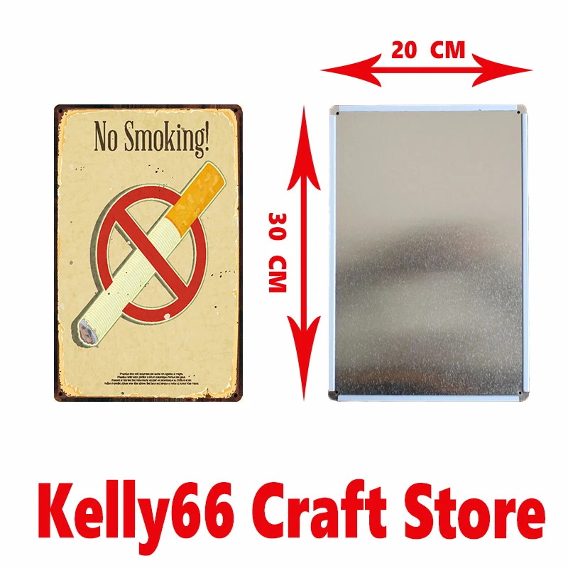 [ Kelly66 ] No Smoking Open Close Tin Sign Poster Home Decor Store Wall Plaque Metal Painting Drop Shipping 20*30 CM Size Dy10