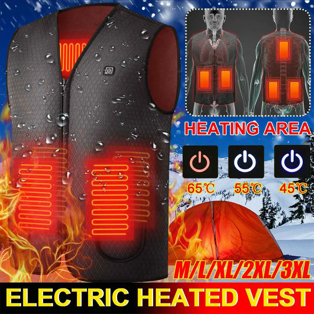 Unisex Upgraded Heated Vest Smart Electric Heating Vest Rechargeable Warming USB Heated Jacket Men Women Heating Thermal Coat