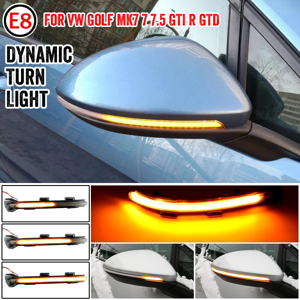 2-częściowy wskaźnik lusterka bocznego Dynamiczny kierunkowskaz LED do VW Golf 7 MK7 7.5 GTI R Sportsvan Touran L II — zdjęcie 5