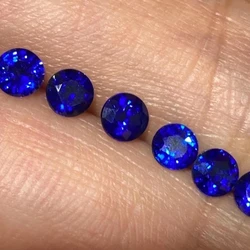 Round Shape Natural Blue Sapphire Stones 3mm DIY Decoration Jewelry Accessories Wholesale Loose Gemstone