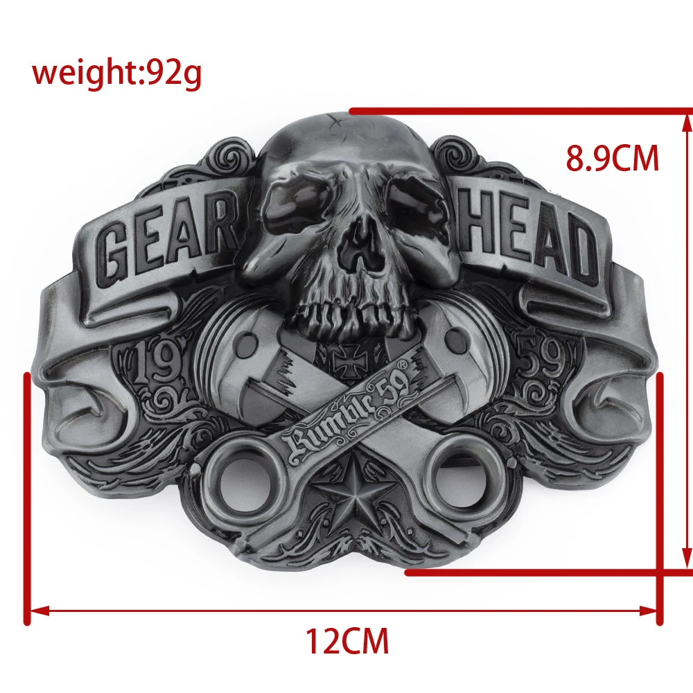 Gear Head Belt Buckle for Men Alloy Width 4.0cm