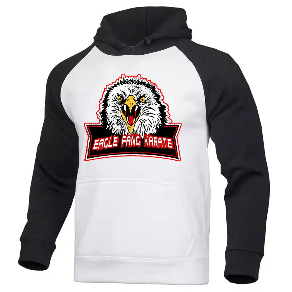 Eagle Fang Karate Cobra Kai Fashion Street Printing Men Hoodie Autumn Fleece Warm Sweatshirts Pullover Hoody Raglan Hoodie Man