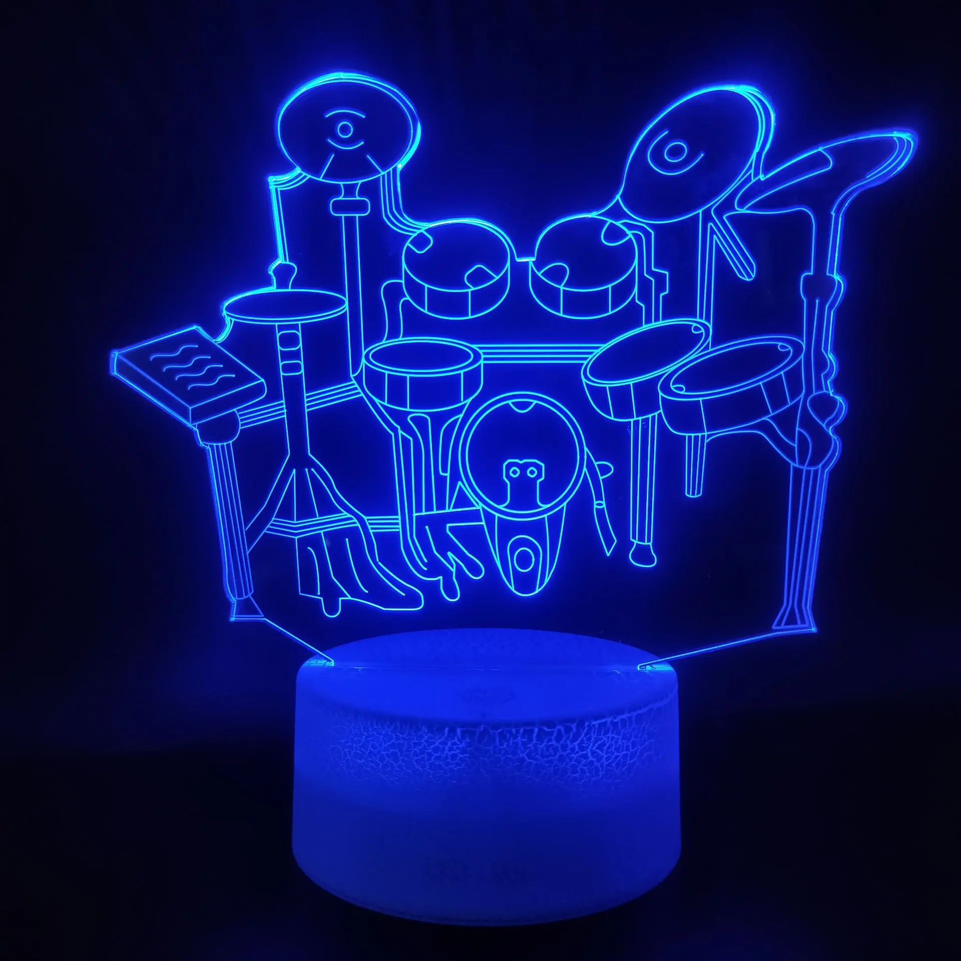 Drum kit 3D Illusion Lamp Christmas Gift Night Light Beside Table Lamp 16 Colors Auto Changing Desk Decoration Lamps Birthday