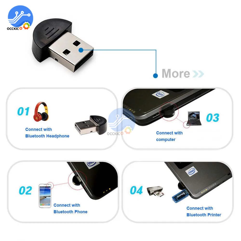 USB 2.0 Bluetooth Dongle ตัวรับสัญญาณ WiFi สำหรับ PC ลำโพงคอมพิวเตอร์เมาส์ตัวรับสัญญาณเครื่องส่งสัญญาณอะแดปเตอร์ USB