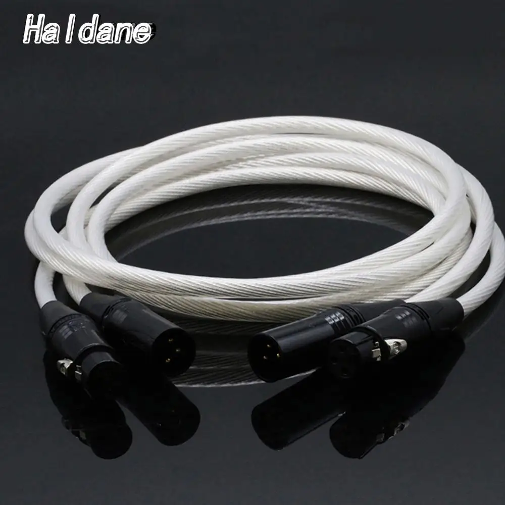 

Haldane Pair HIFI neutrik XLR Balance Cable Hi-end Pure Silver 7NOCC Cable 2 XLR Male to 2 XLR Female Cable Balance line Cord