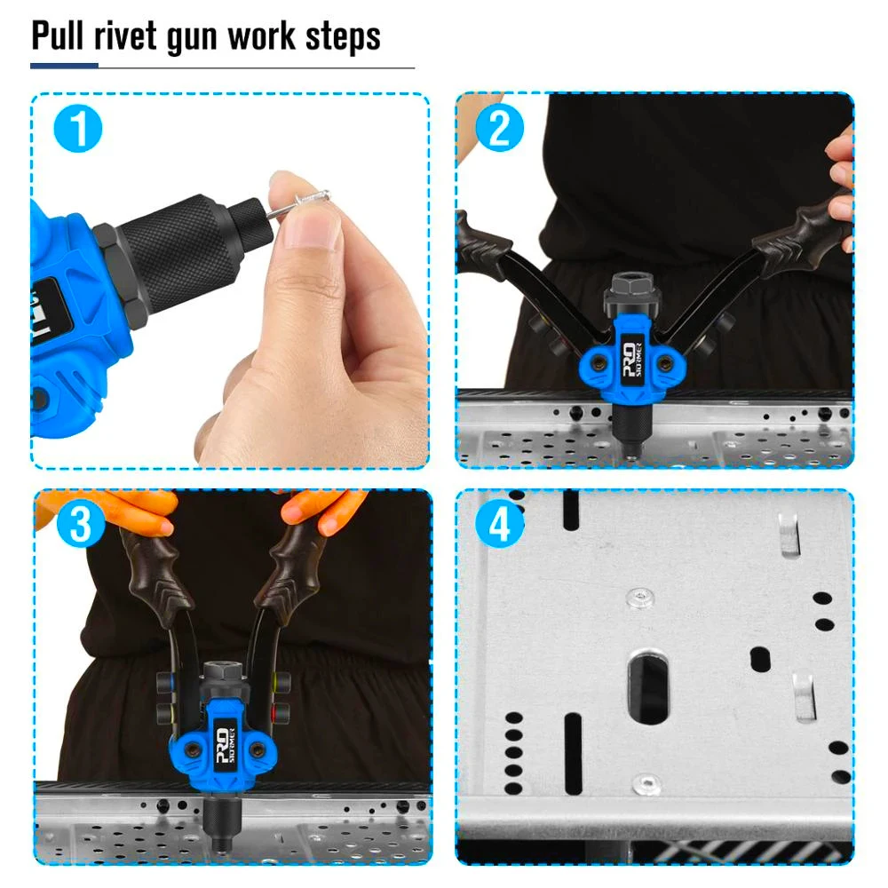 3 In 1 Hand Klinknagel Moer Guns Klinkhamer Van Mouw Noten Schroefdraad Klinknagel Tool Voor Auto M3/4/5/6/8/10 Multi Ruimen Door Prostormer