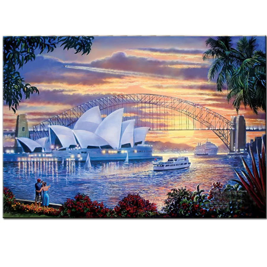 Diamond Painting Full Square Sydney Opera House 5D Diamond Embroidery City Picture Of Rhinestone Landscape New Arrive Wall Decor