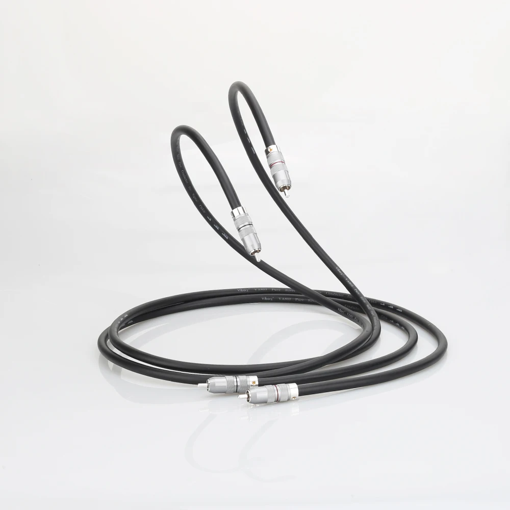 Viborg VA803 High-End Pure Solid Silver Premium Audio Interconnect Cable Phono to Phono Stereo Analogue Interconnect Cable