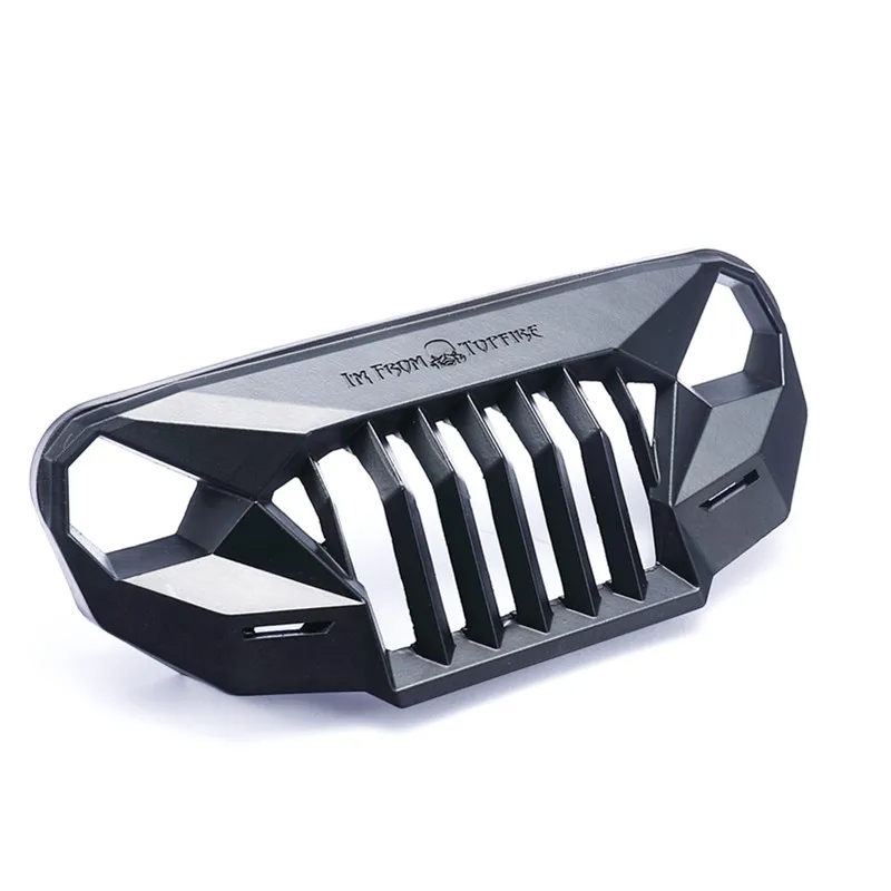 Ms Anger Front Face Grating For 1/10 Rc Crawler Car Trx-4 Axial Scx10 Jk Wrangler Sema Front Grille Angry Front Face