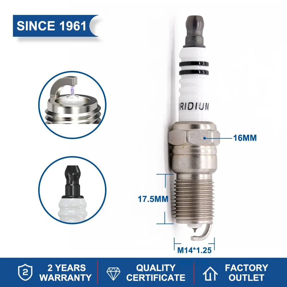 1PCS Iridium Platinum Auto Candle Torch Q6RTIP-13 Replace for FORD 3S4J-12405-AB 3S4J-18344-AB 1307093 VOLVO 8694749 30731878