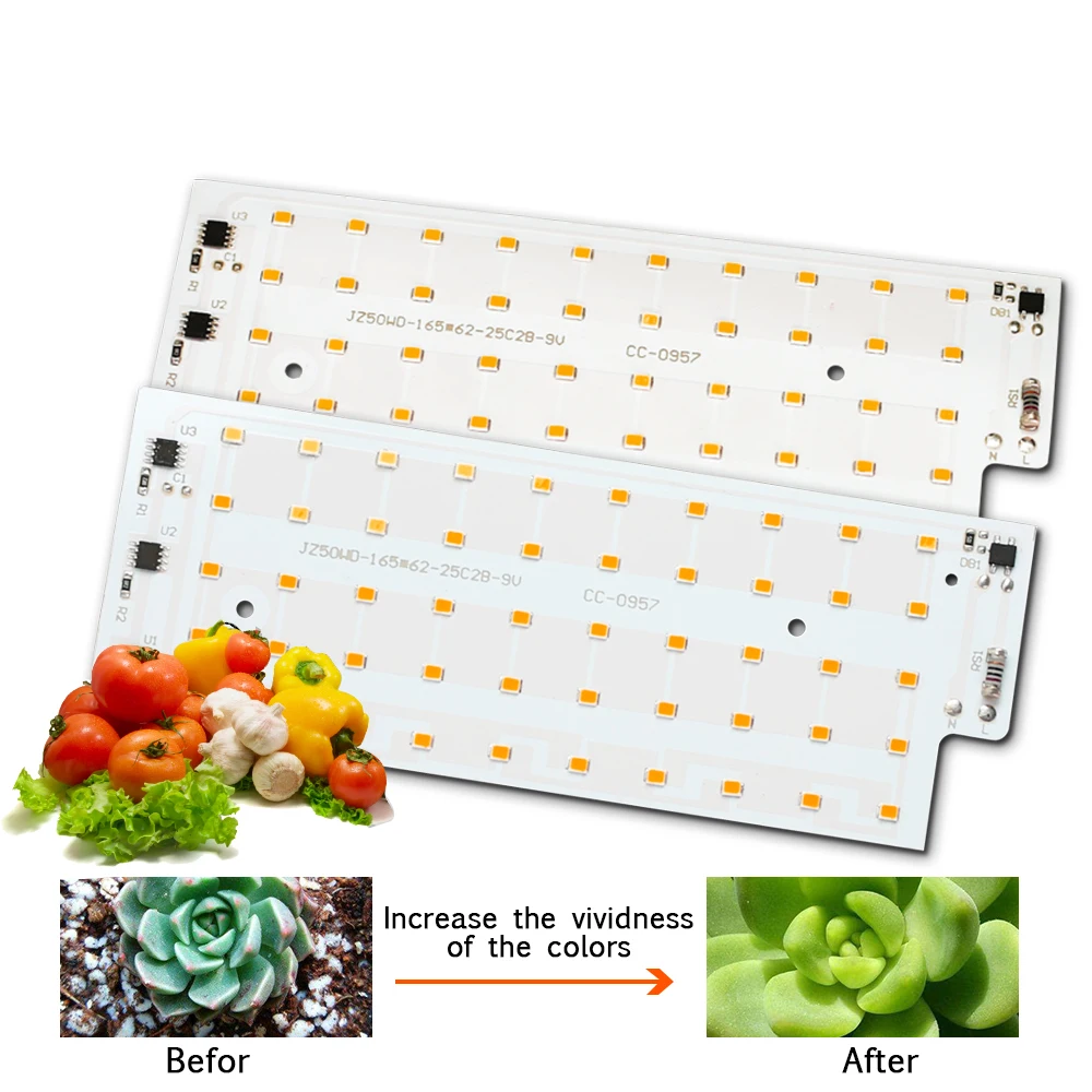 PhytoLamp-Chip de luz LED para cultivo de plantas, espectro completo, 50W, 220V, SMD2835