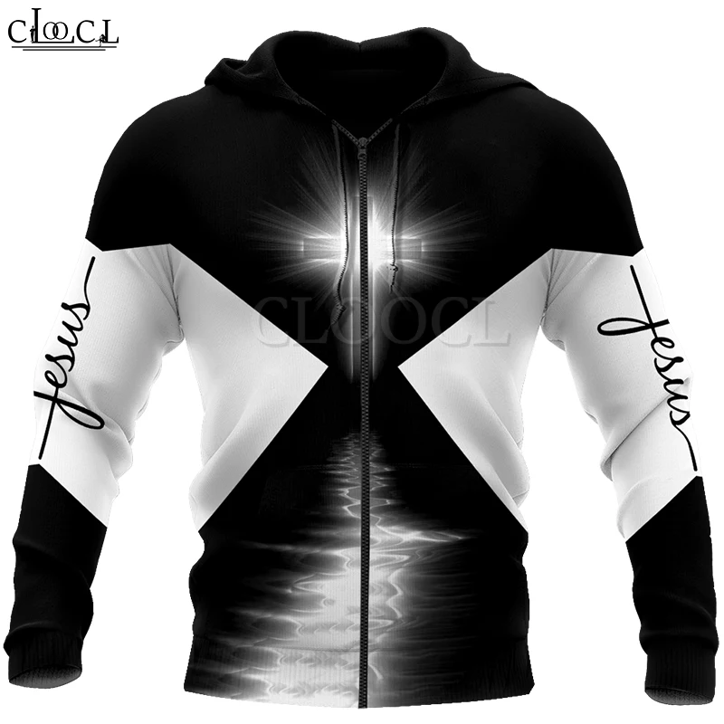 CLOOCL Newest Christian Jesus Catholic 3D Print Zipper Hoodies Pullover Men Women All-match Funny Casual Tops Drop Shipping