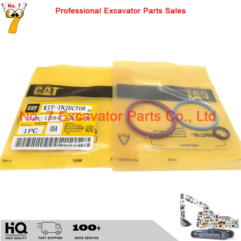 Excavator CAT Caterpillar 248-1394  Injector Repair Kit C13 C15 C18 Engine Injector Repair Kit Fuel Injector Seal Repair Kit