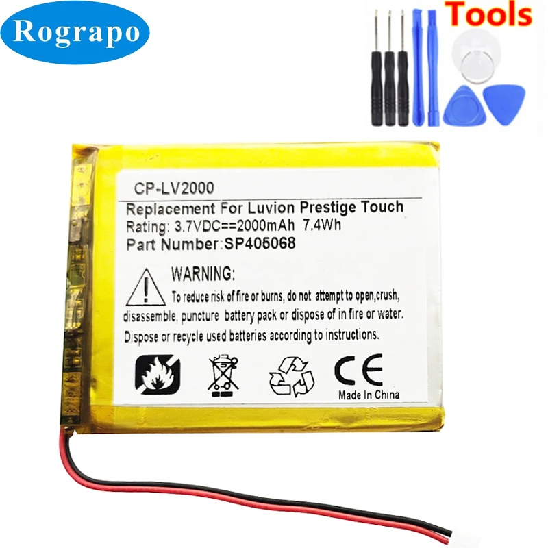 New Battery For Luvion Supreme Connect Prestige Touch Accumulator 3.7V 2000mAh Li-Polymer Replacement Batterie 2-wire Plug+tools