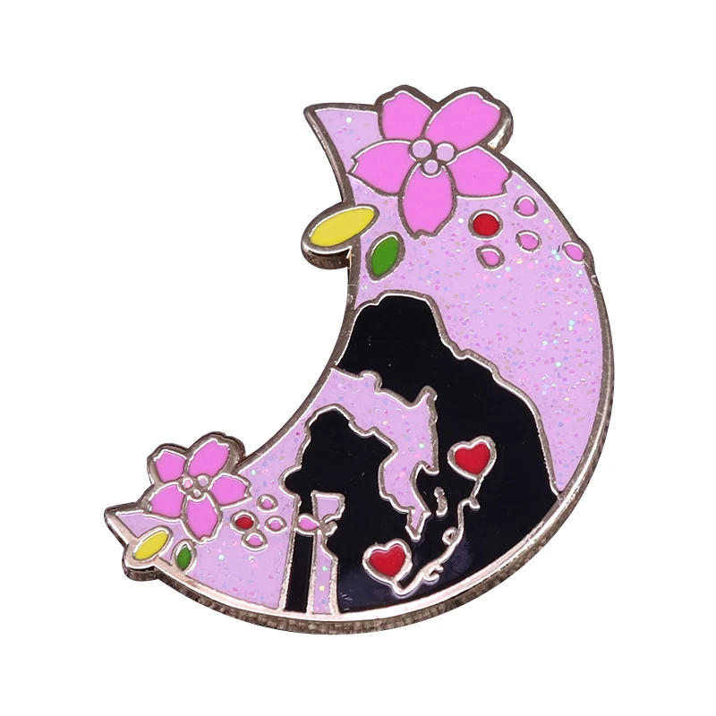 Anime girl couple Bishoujo Senshi Love you to the moon and back pin