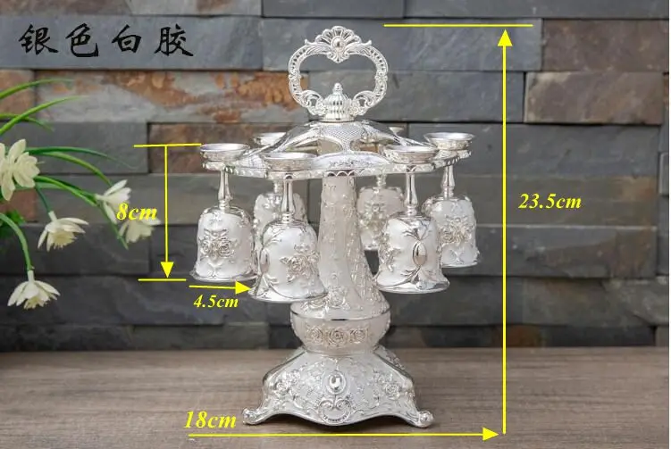 Europe Metal Decorative Wiskey Cups, Whisky Vodka Cup, Gold and Silver, Decoration for Whisky, JB011, 6 cups/Set
