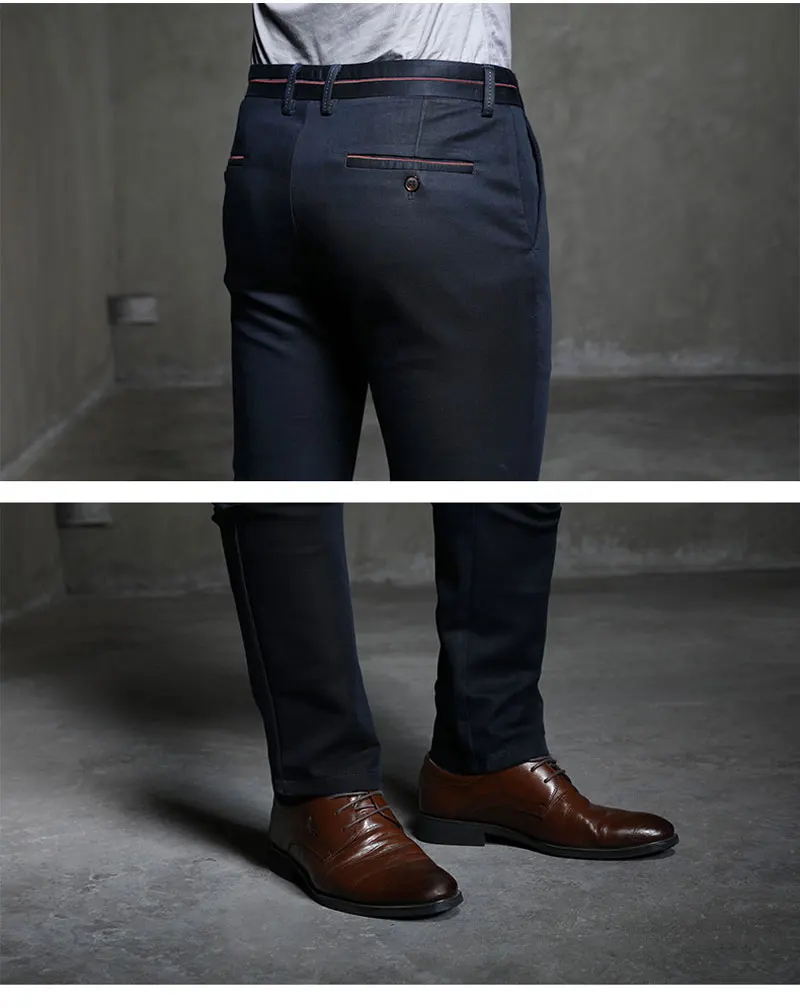 Pantalon de costume pour hommes, grande taille, mode bureau réunion d'affaires, décontracté, extensible, Slim, confortable, respirant, noir, bleu, printemps