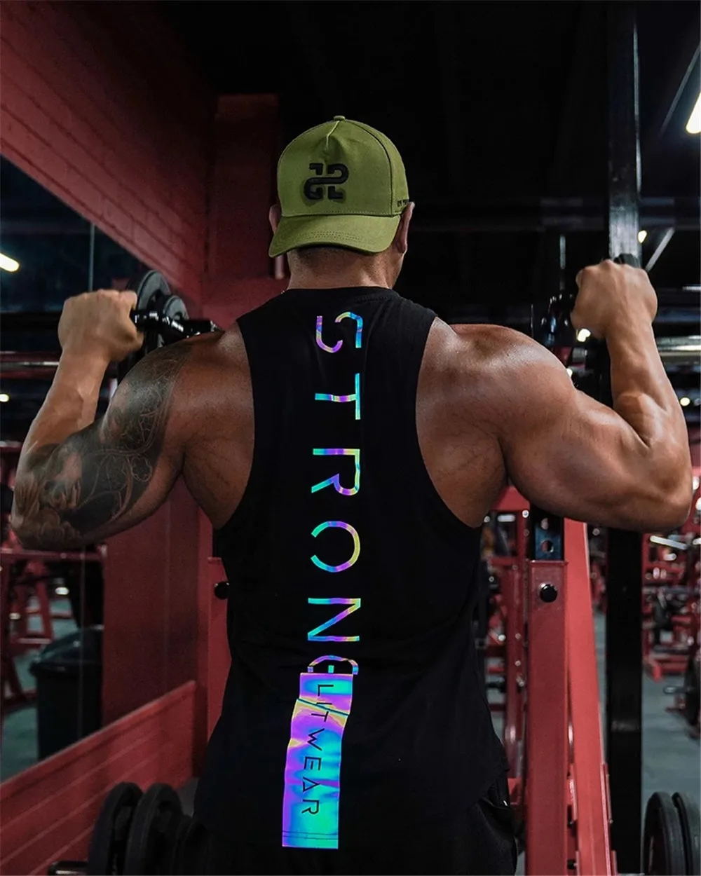 Luminous Gyms Clothing Mens Bodybuilding reflective Tank Top Cotton Sleeveless Vest Sweatshirt Fitness Workout Sportswear Tops