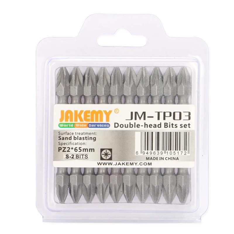 JAKEMY JM-TP03 10 in 1 65mm Double Head Stainless Double-Knuckle Electric Screwdriver Bit Magnetizing pneumatic Screwdriver bit