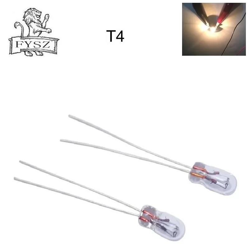 10Pcs T4 14V 1.4W Automobile Instrument Audio Gear Bulb Indicator Lamp T1 Transparent Glass The Dashboard Yellow Light