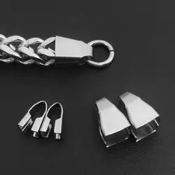 20pcs/lot Stainless Steel Tail Chain Connector For Jewelry DIY Making Pinch Bail Clasp Necklaces Buckle Accessories