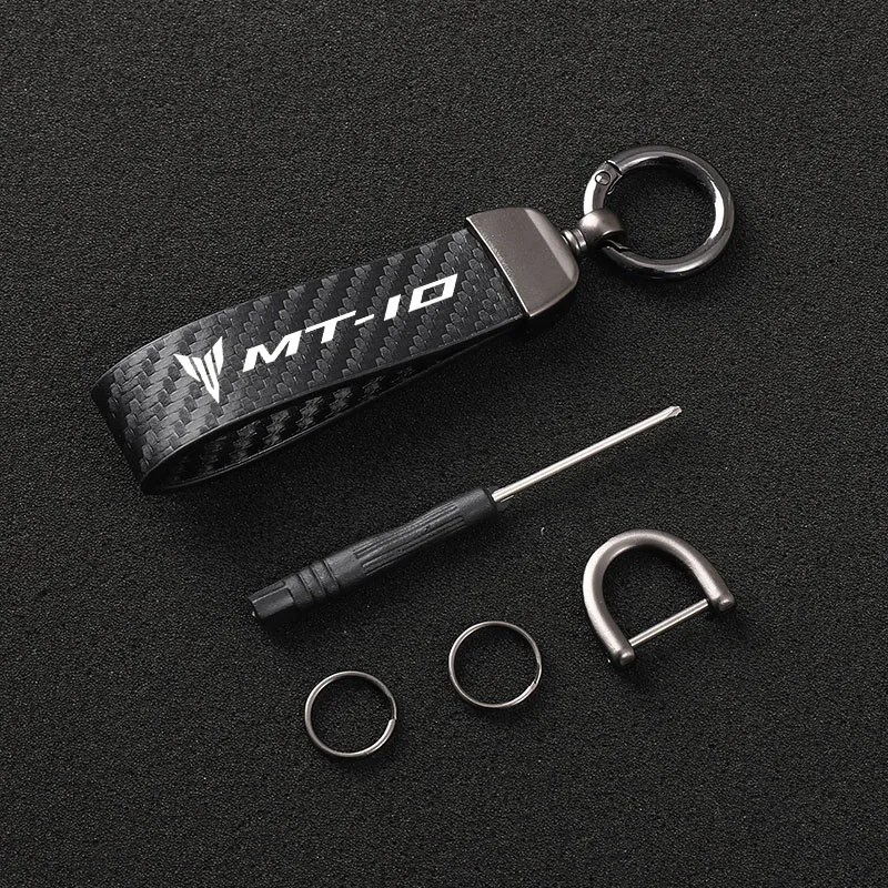 For YAMAHA MT01 MT09 MT07 MT10 MT03  MT-09 MT-07 MT-10 MT-03 TRACER 900 700 GT motorcycle lanyard key carbon fiber key ring