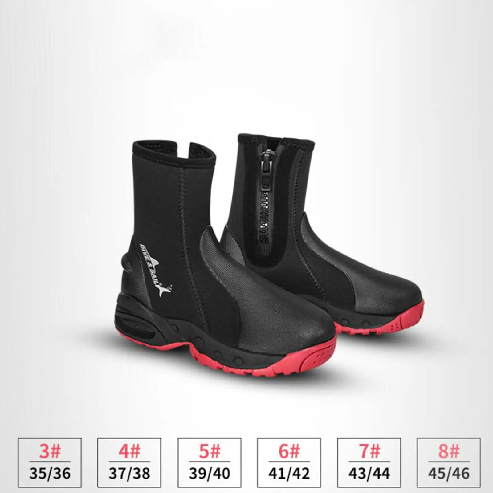 5mm Neoprene Diving Shoes Warm Coldproof Swim Wetsuit Boots Sailing Diving Booties Anti-Slip Water Shoes for Swimming Snorkeling